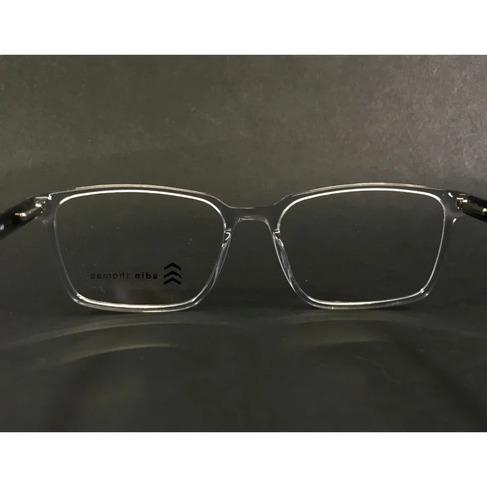 Adin Thomas Eyeglasses Frames AT-514 C2 Clear Black Rectangle Full Rim 55-17-148